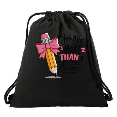 Pencil Coquette Bow Test Day You Are More Than a Test Score Drawstring Bag