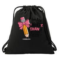Pencil Coquette Bow Test Day You Are More Than a Test Score Drawstring Bag