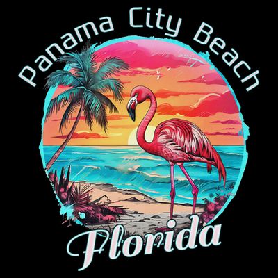 Panama City Beach Florida Beach Flamingo Tropical Souvenir T-Shirt