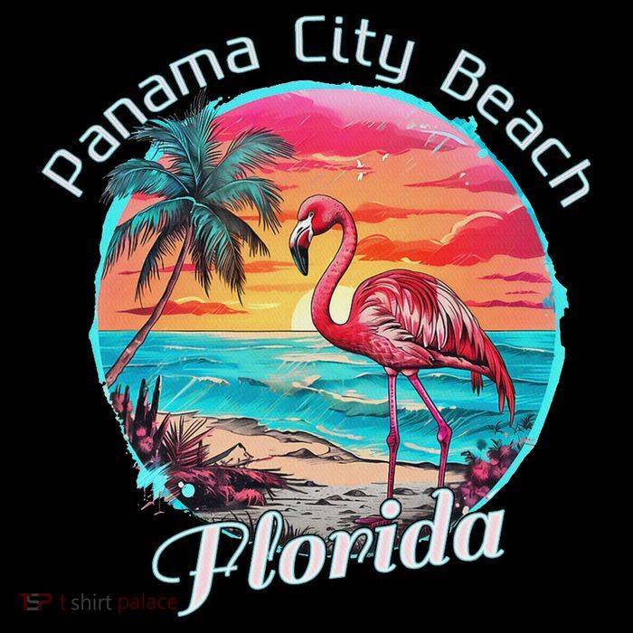 Panama City Beach Florida Beach Flamingo Tropical Souvenir Tall T-Shirt