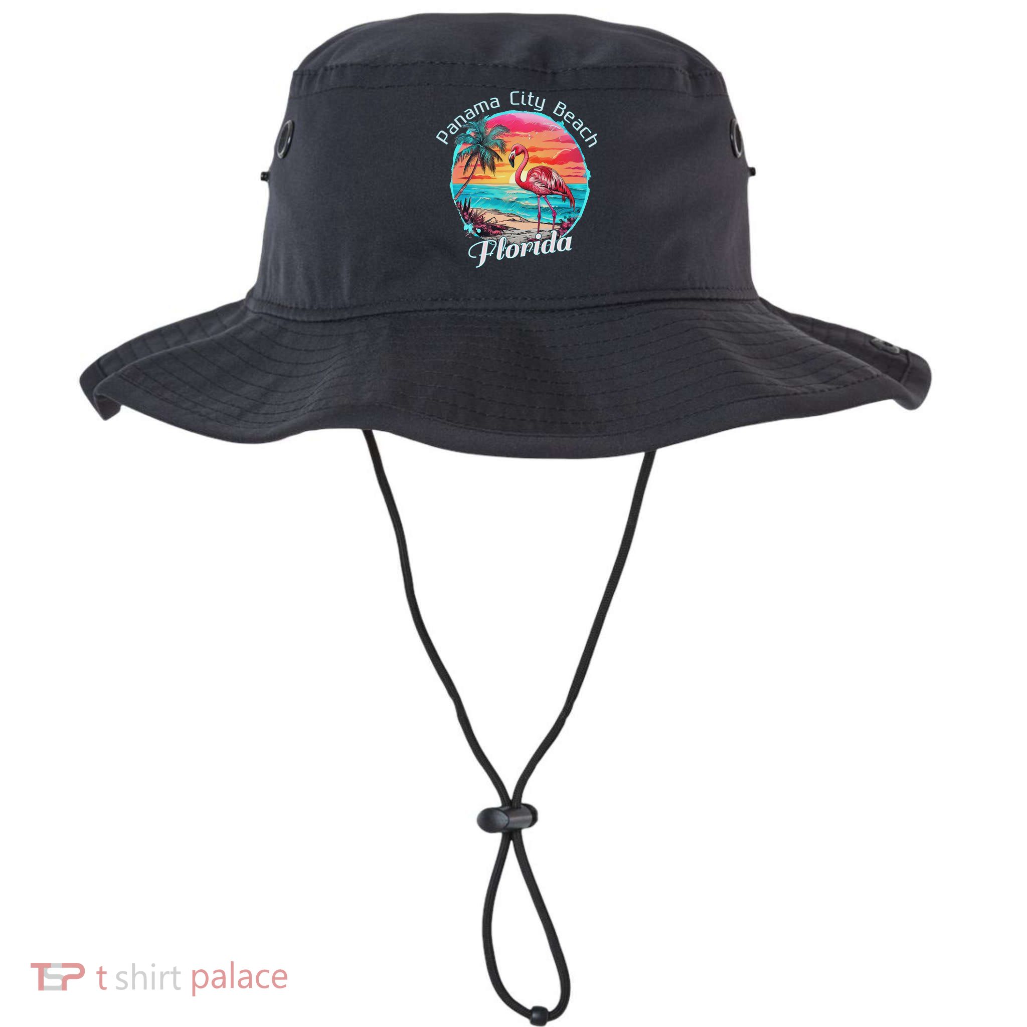 Panama City Beach Florida Beach Flamingo Tropical Souvenir Bucket Hat