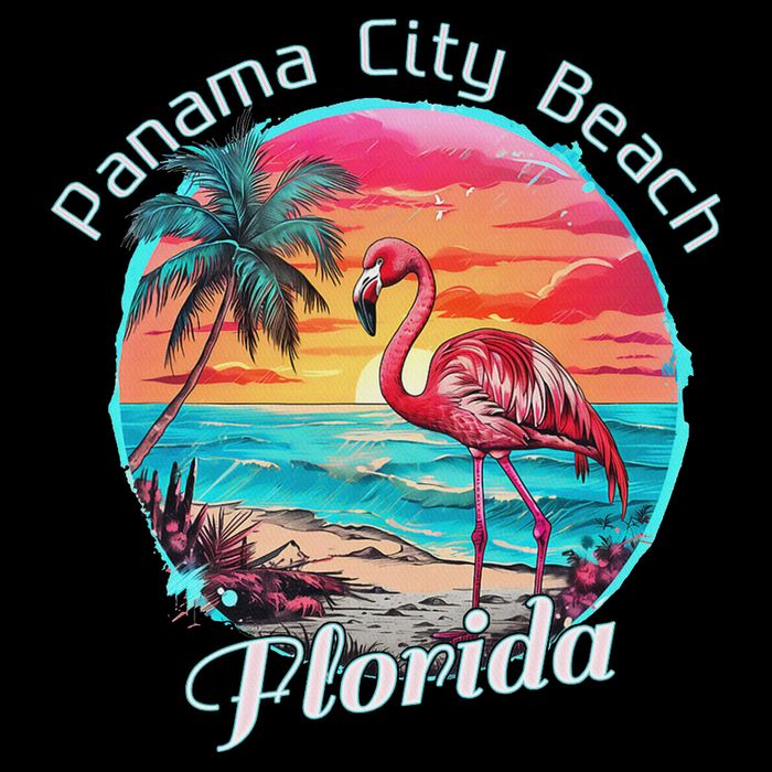 Panama City Beach Florida Beach Flamingo Tropical Souvenir 16 in Basic Backpack