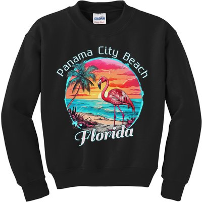 Panama City Beach Florida Beach Flamingo Tropical Souvenir Kids Sweatshirt