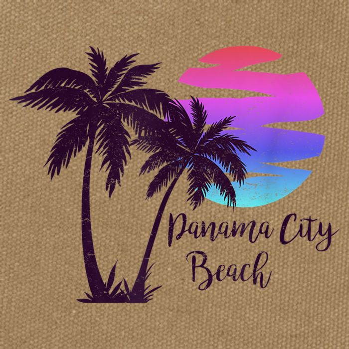 PANAMA CITY BEACH Florida Spring Break Vacation Honeymoon Cotton Canvas Backpack