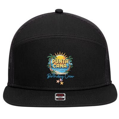 Punta Cana Birthday Crew Tropical Celebration Vibes 7 Panel Mesh Trucker Snapback Hat