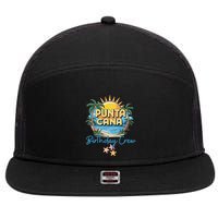 Punta Cana Birthday Crew Tropical Celebration Vibes 7 Panel Mesh Trucker Snapback Hat