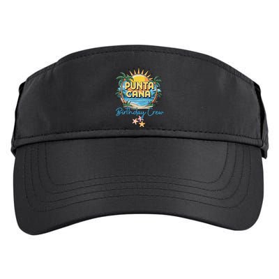 Punta Cana Birthday Crew Tropical Celebration Vibes Adult Drive Performance Visor
