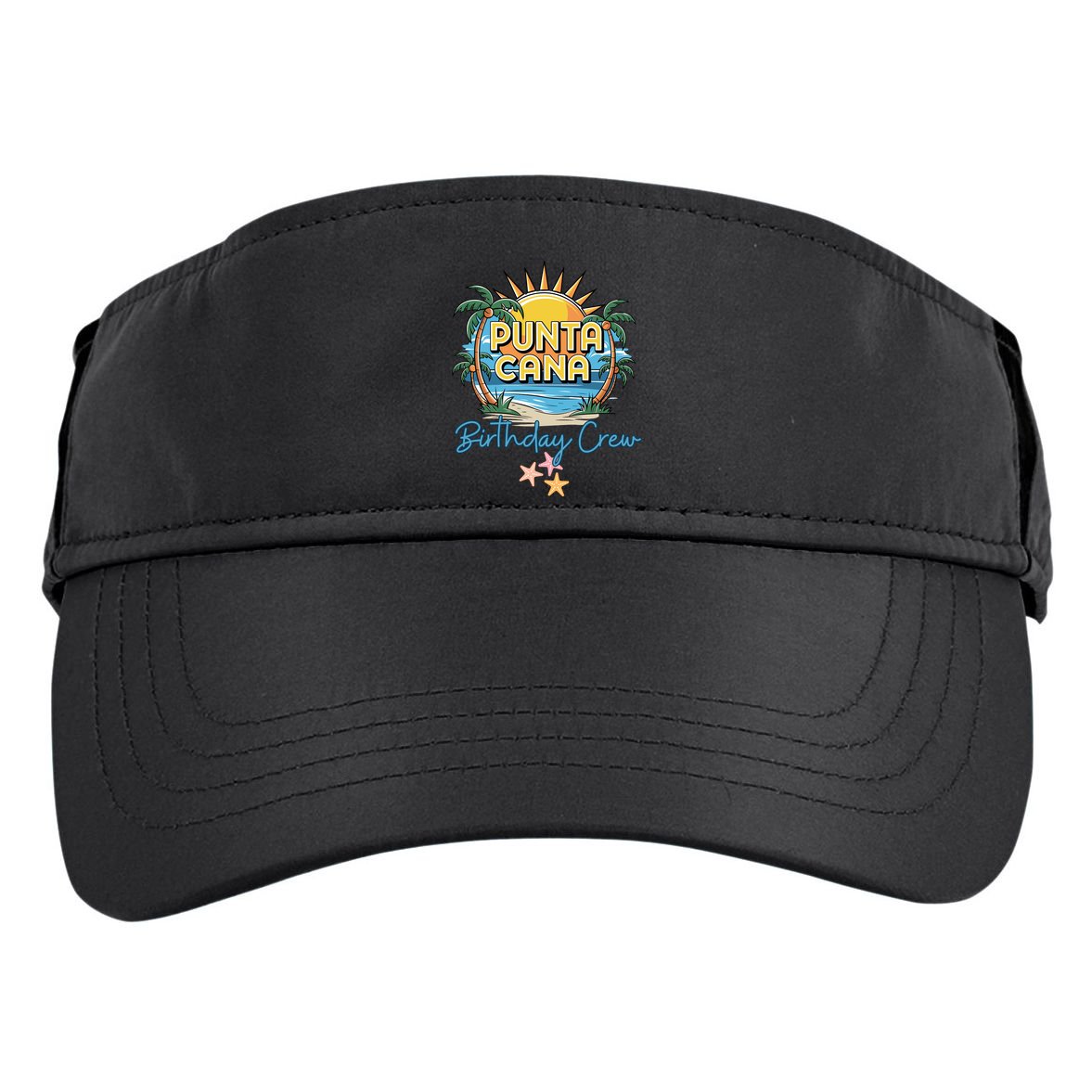 Punta Cana Birthday Crew Tropical Celebration Vibes Adult Drive Performance Visor