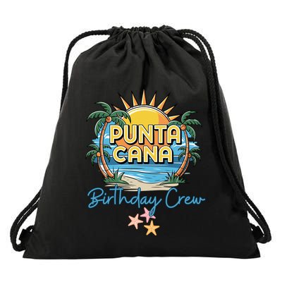 Punta Cana Birthday Crew Tropical Celebration Vibes Drawstring Bag