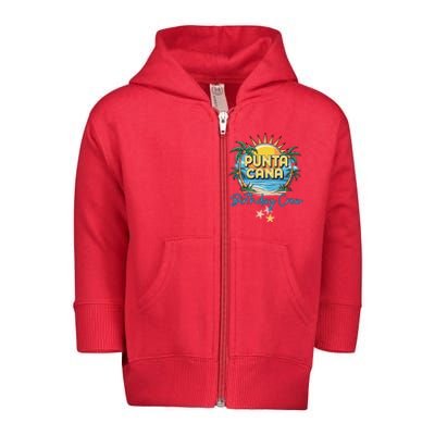 Punta Cana Birthday Crew Tropical Celebration Vibes Toddler Zip Fleece Hoodie