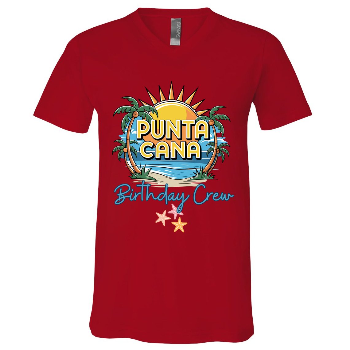 Punta Cana Birthday Crew Tropical Celebration Vibes V-Neck T-Shirt