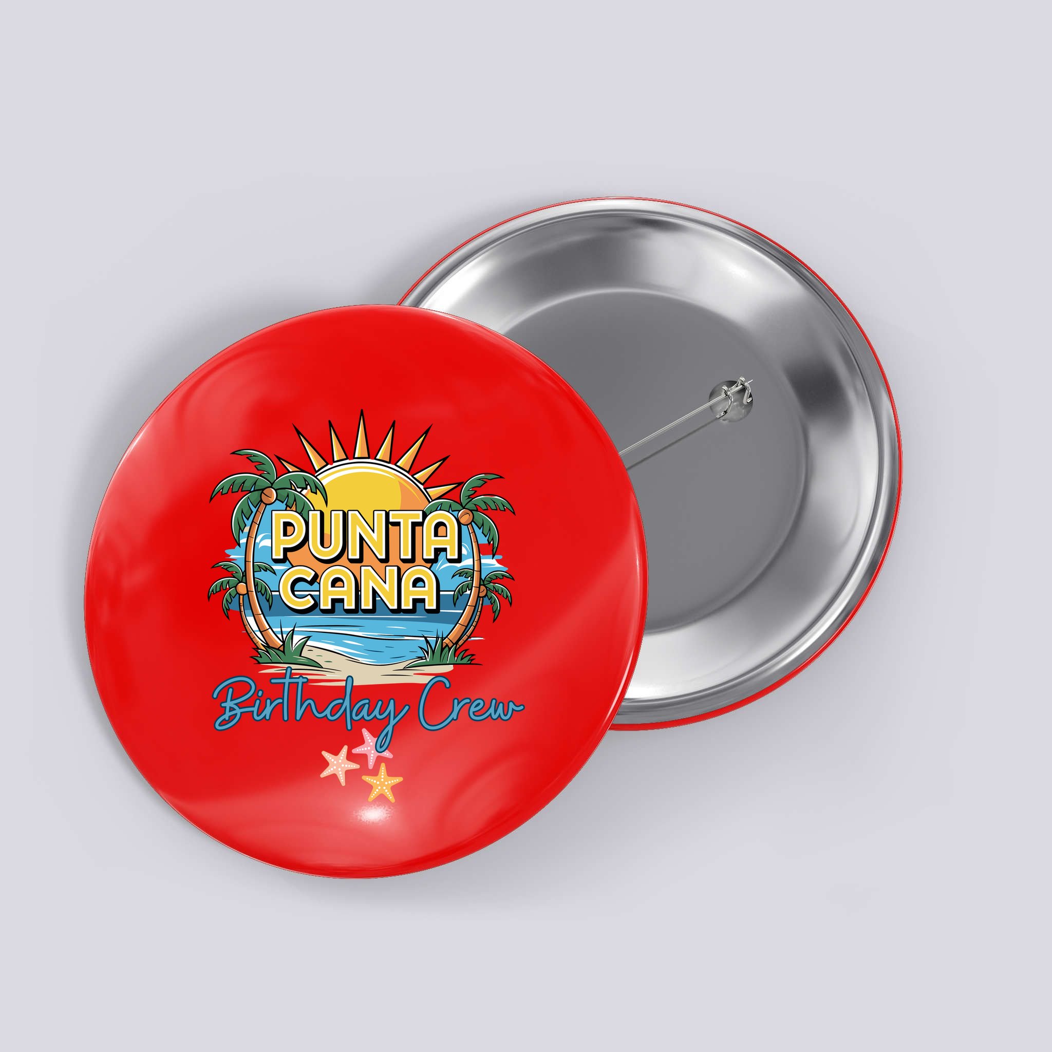 Punta Cana Birthday Crew Tropical Celebration Vibes Button