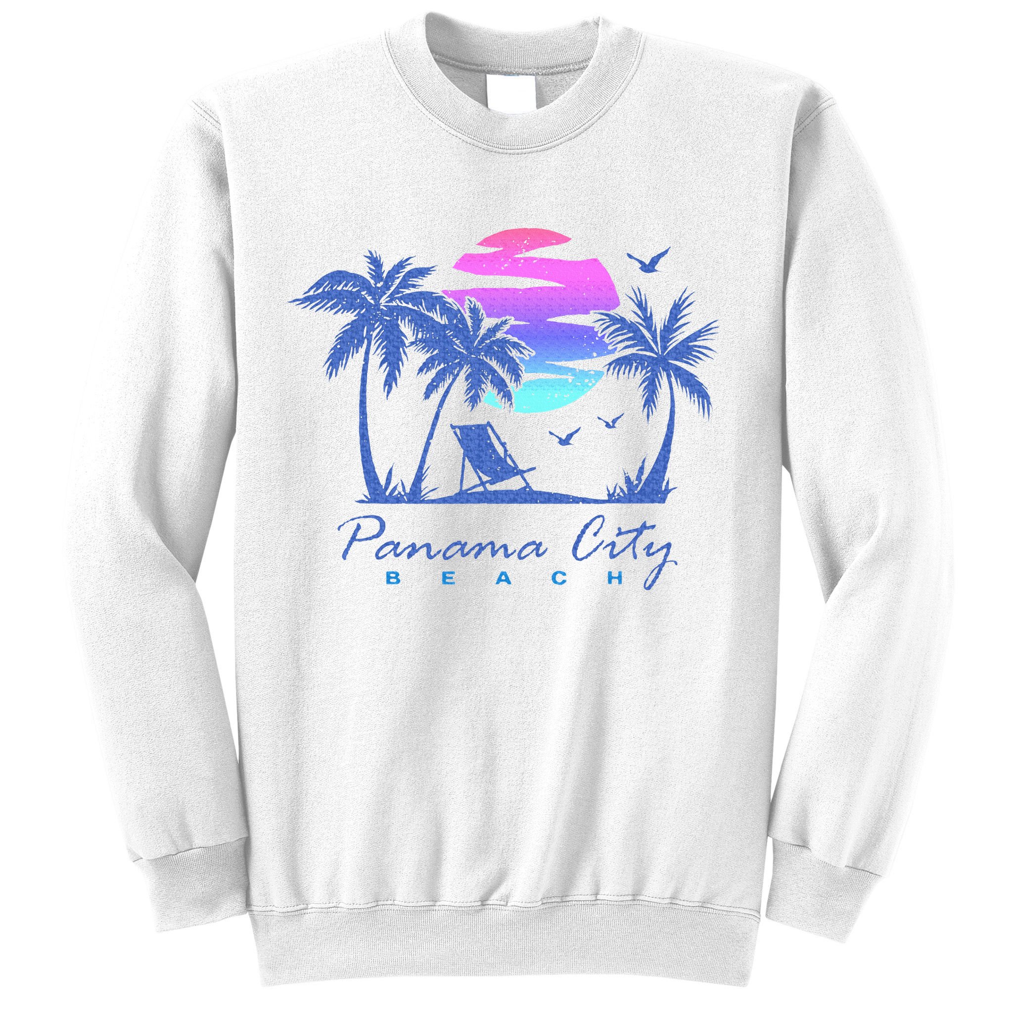 Panama City Beach Florida Vacation Trip Retro Vintage Sunset Sweatshirt