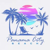 Panama City Beach Florida Vacation Trip Retro Vintage Sunset T-Shirt