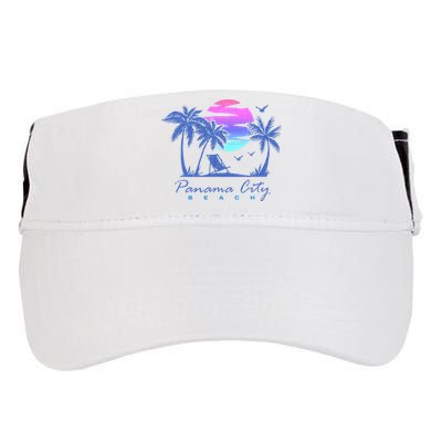 Panama City Beach Florida Vacation Trip Retro Vintage Sunset Adult Drive Performance Visor