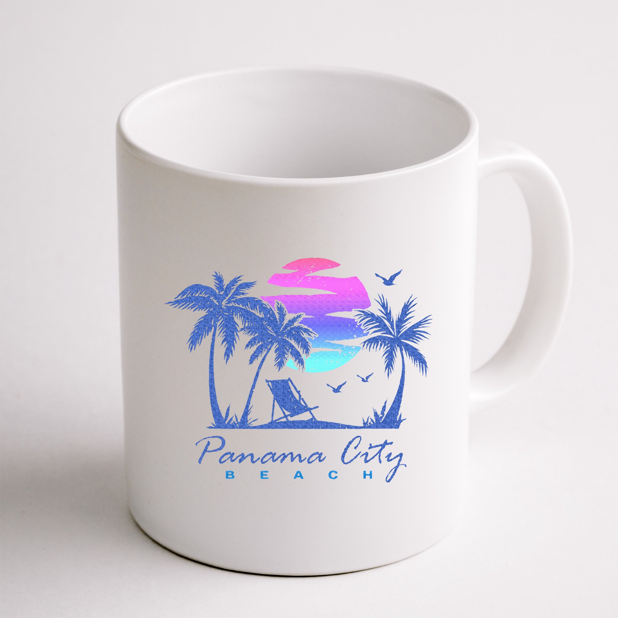 Panama City Beach Florida Vacation Trip Retro Vintage Sunset Mug