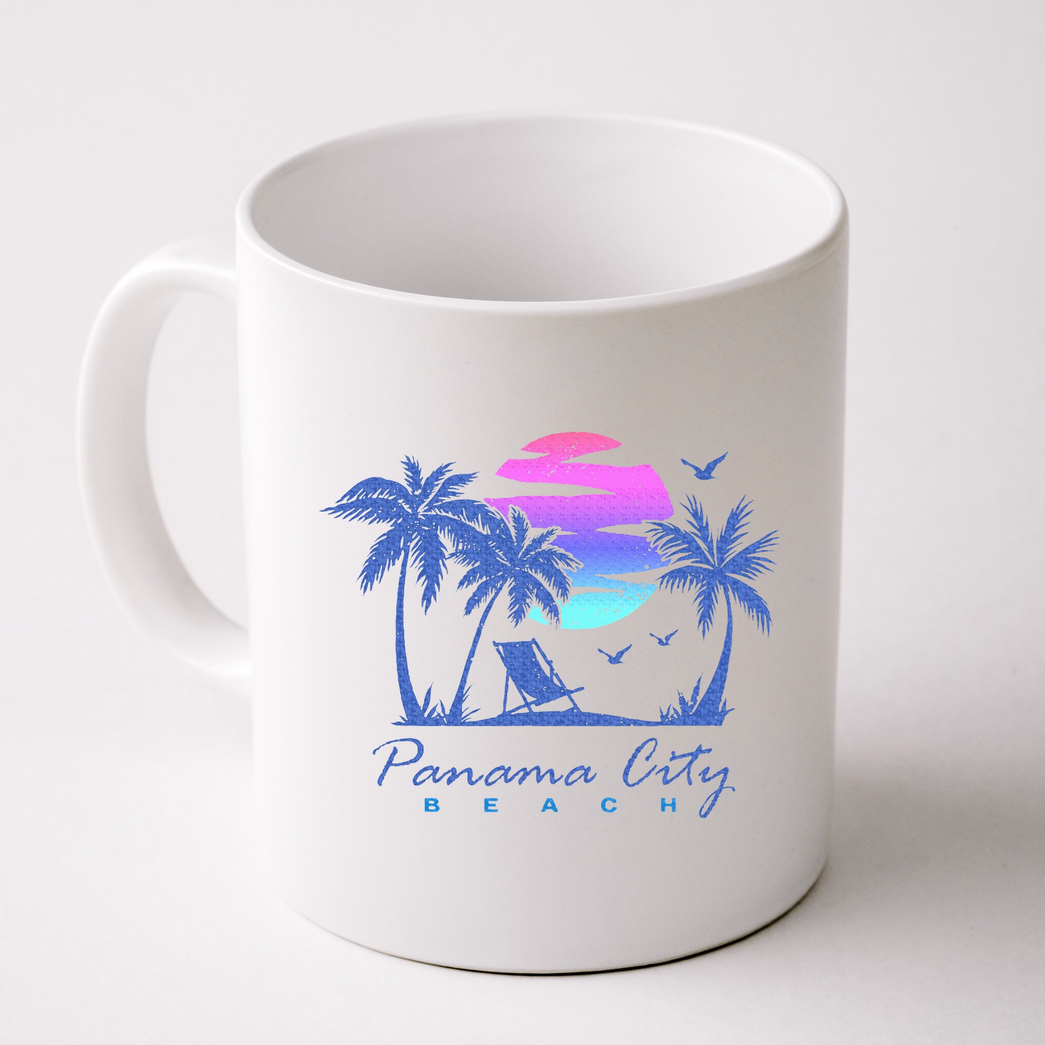 Panama City Beach Florida Vacation Trip Retro Vintage Sunset Mug