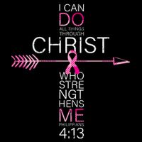 Pink Christian Breast Cancer Cross Religious Bible Verse 16 in Basic Backpack