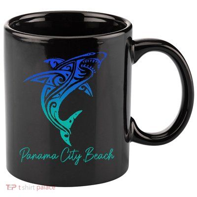 Panama City Beach FL Shark Scuba Diving Surfer Florida Surf 11oz C Handle Ceramic Mug