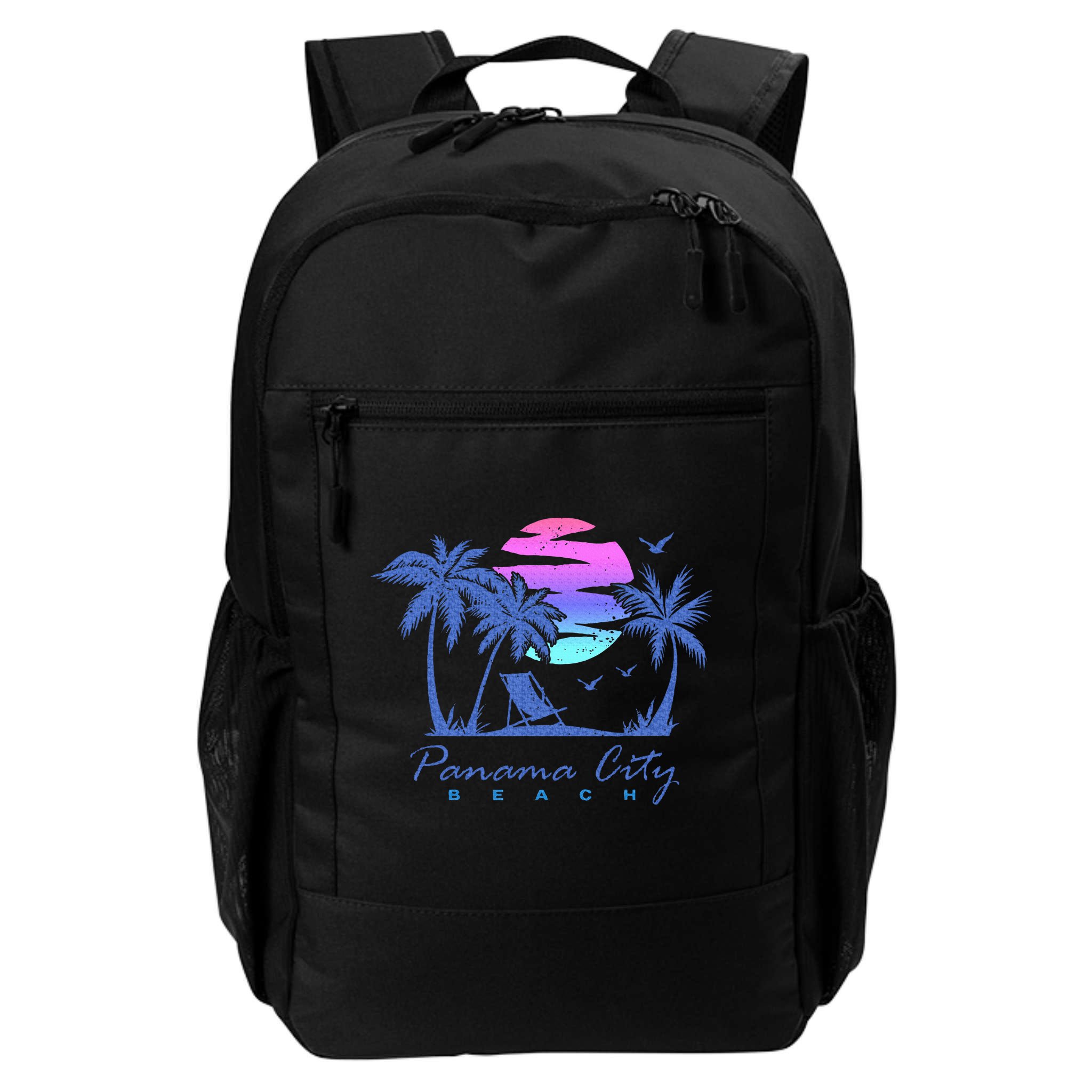 Panama City Beach Florida Vacation Trip Retro Vintage Sunset Backpack