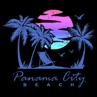 Panama City Beach Florida Vacation Trip Retro Vintage Sunset Backpack