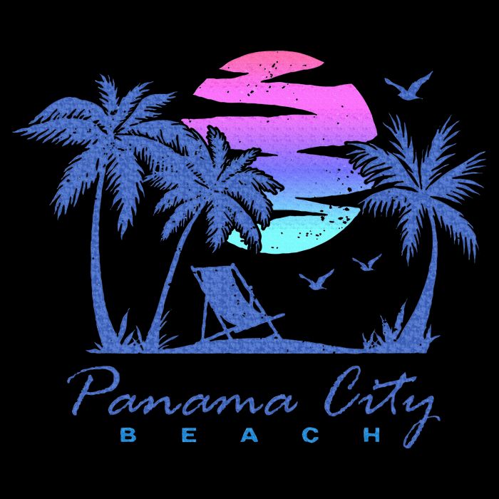 Panama City Beach Florida Vacation Trip Retro Vintage Sunset Backpack