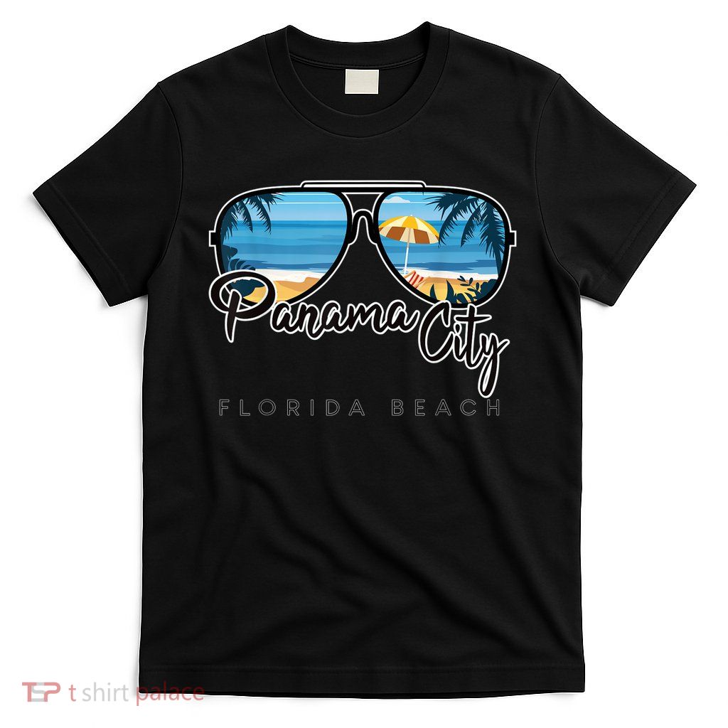 Panama City Beach Florida Palm Tree Sunglasses Souvenir T-Shirt