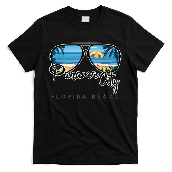 Panama City Beach Florida Palm Tree Sunglasses Souvenir T-Shirt