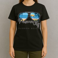Panama City Beach Florida Palm Tree Sunglasses Souvenir T-Shirt
