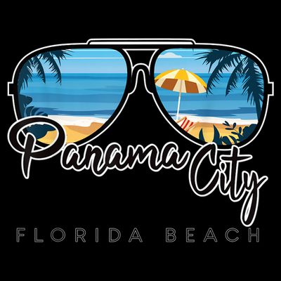 Panama City Beach Florida Palm Tree Sunglasses Souvenir T-Shirt