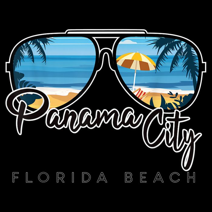 Panama City Beach Florida Palm Tree Sunglasses Souvenir T-Shirt