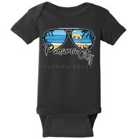Panama City Beach Florida Palm Tree Sunglasses Souvenir Baby Bodysuit
