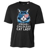 Proud Childless Cat Lady Usa Flag President 2024 Election Kamalaharris Cooling Performance Crew T-Shirt