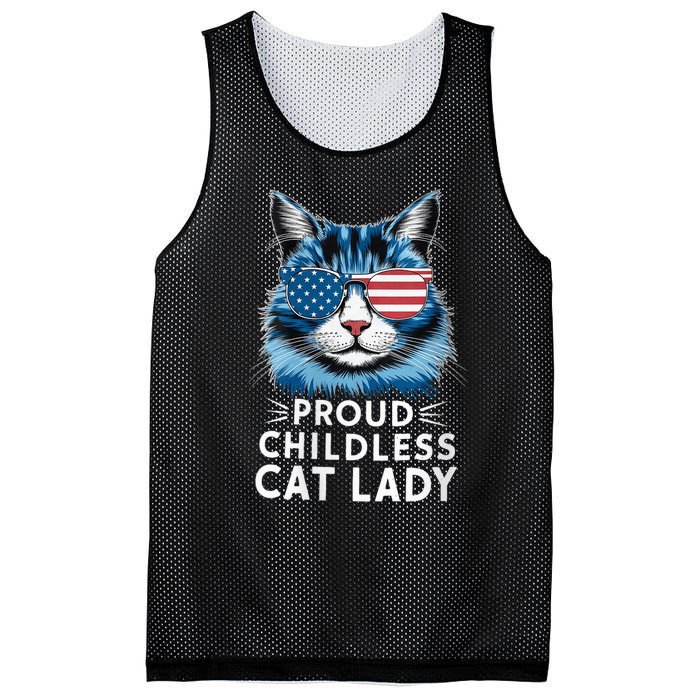 Proud Childless Cat Lady Usa Flag President 2024 Election Kamalaharris Mesh Reversible Basketball Jersey Tank