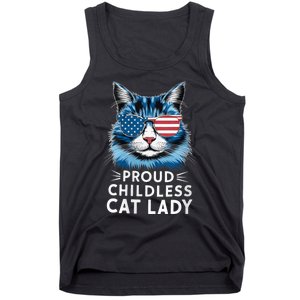 Proud Childless Cat Lady Usa Flag President 2024 Election Kamalaharris Tank Top