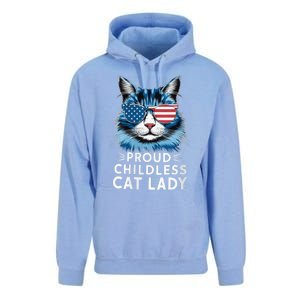 Proud Childless Cat Lady Usa Flag President 2024 Election Kamalaharris Unisex Surf Hoodie