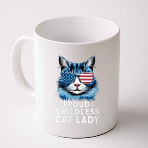 Proud Childless Cat Lady Usa Flag President 2024 Election Kamalaharris Coffee Mug