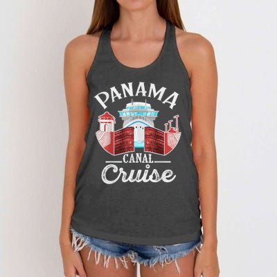 Panama Canal Cruise Funny Matching Gift Cruising Family Women's Knotted Racerback Tank