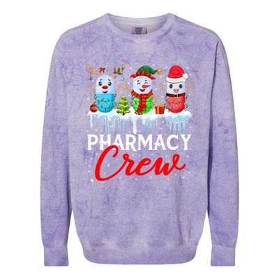 Pharmacy Crew Cute Xmas Lights Santa Reindeer Elf Pharmacist Great Gift Colorblast Crewneck Sweatshirt