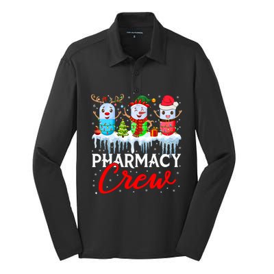 Pharmacy Crew Cute Xmas Lights Santa Reindeer Elf Pharmacist Great Gift Silk Touch Performance Long Sleeve Polo