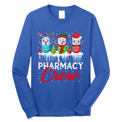 Pharmacy Crew Cute Xmas Lights Santa Reindeer Elf Pharmacist Great Gift Long Sleeve Shirt