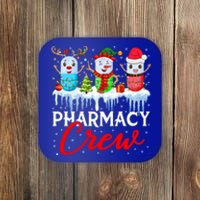 Pharmacy Crew Cute Xmas Lights Santa Reindeer Elf Pharmacist Great Gift Coaster