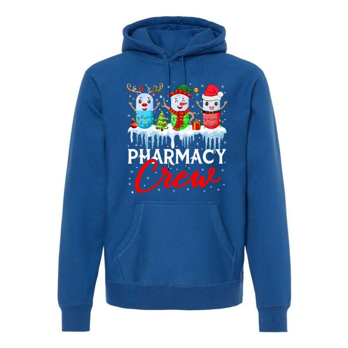 Pharmacy Crew Cute Xmas Lights Santa Reindeer Elf Pharmacist Great Gift Premium Hoodie