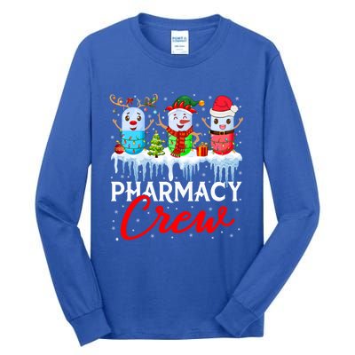 Pharmacy Crew Cute Xmas Lights Santa Reindeer Elf Pharmacist Great Gift Tall Long Sleeve T-Shirt