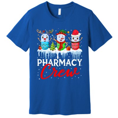 Pharmacy Crew Cute Xmas Lights Santa Reindeer Elf Pharmacist Great Gift Premium T-Shirt