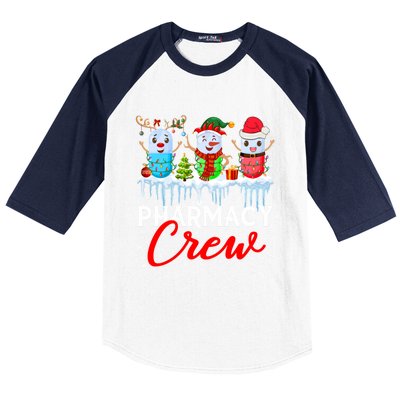 Pharmacy Crew Cute Xmas Lights Santa Reindeer Elf Pharmacist Great Gift Baseball Sleeve Shirt