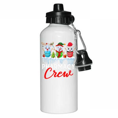 Pharmacy Crew Cute Xmas Lights Santa Reindeer Elf Pharmacist Great Gift Aluminum Water Bottle