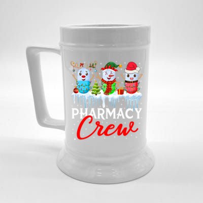 Pharmacy Crew Cute Xmas Lights Santa Reindeer Elf Pharmacist Great Gift Beer Stein