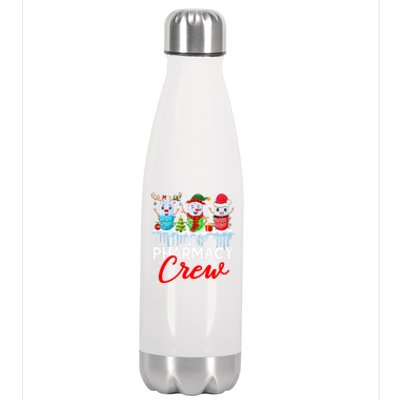 Pharmacy Crew Cute Xmas Lights Santa Reindeer Elf Pharmacist Great Gift Stainless Steel Insulated Water Bottle