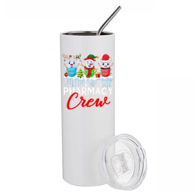 Pharmacy Crew Cute Xmas Lights Santa Reindeer Elf Pharmacist Great Gift Stainless Steel Tumbler